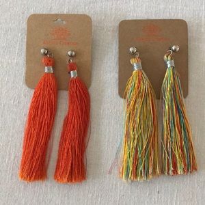 Akajou Creation Two Pairs of Boho Tassel Earrings